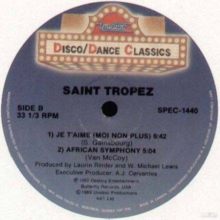 Steve Allen / Saint Tropez – Letter From My Heart / Je T'Aime (Moi Non Plus) / African Symphony (Vg/Vg+)