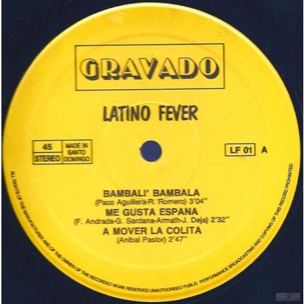 Unknown Artist – Latino Fever Maxi (Vg+/Vg)