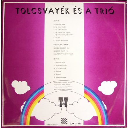 Tolcsvayék És A Trió – T&T Lp,album 1972 (Vg+/Vg)