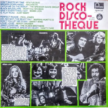 Various – Rock Discotheque Lp 1974 (Vg+/Vg)