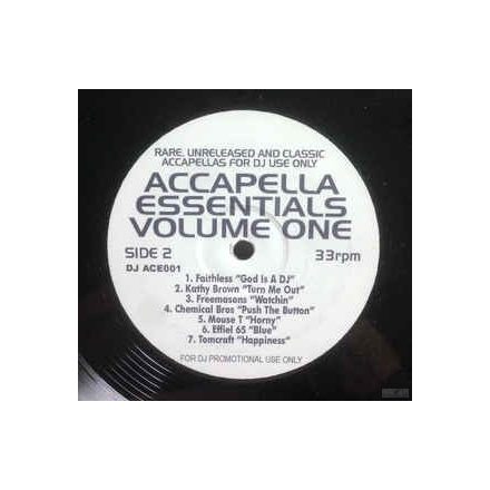 Various ‎– Accapella Essentials Volume One lp,album /Eiffel 65-Sia-Tomcraft-Todd Tery..