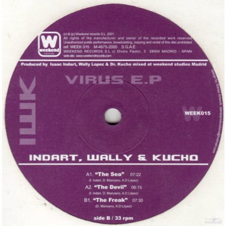Indart, Wally & Kucho – Virus E.P  (Ex/Vg+)