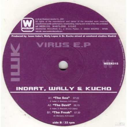 Indart, Wally & Kucho – Virus E.P  (Ex/Vg+)