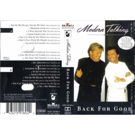 Modern Talking – Back For Good - The 7th Album Cas. (Ex/Vg+)