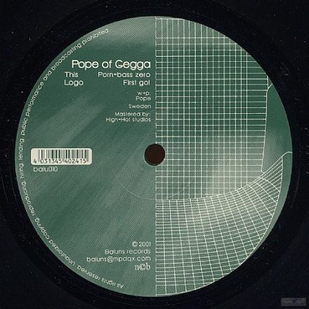 Pope Of Gegga – Porn-Bass Zero / First Go! (Vg+/Vg)