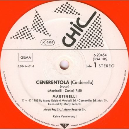 Martinelli – Cenerentola (Cinderella) (Vg+/Vg) Orange Vinyl