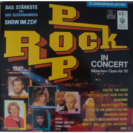 Various – Rock Pop In Concert - München Open Air '87 2xLp Vg+/Vg