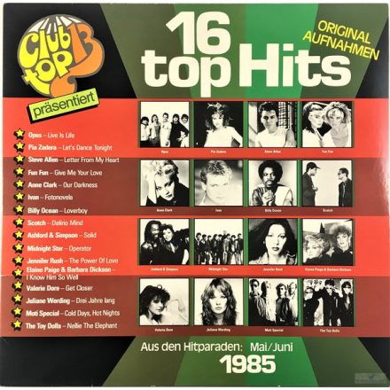 Various – 16 Top Hits - Mai / Juni 1985 Lp (Vg/Vg+) / Opus - Fun Fun - Ivan ..