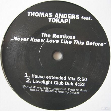 Thomas Anders Feat. Tokapi / A-Team, The  – Never Knew Love Like This Before - The Remixes (Vg+/Generic)